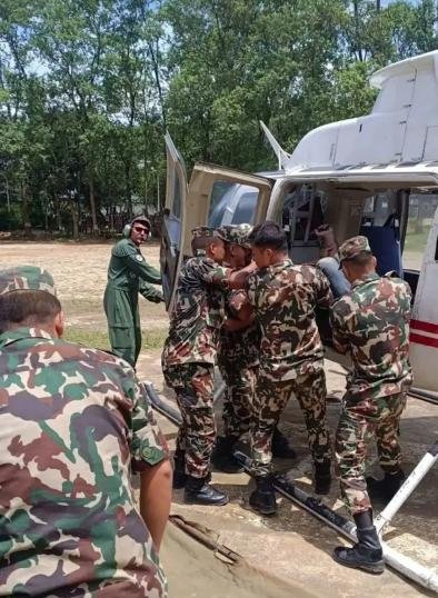 रसुवा बाढी : सेनाद्वारा १७७ जनाको उद्धार, ५ हेलिकप्टर परिचालन